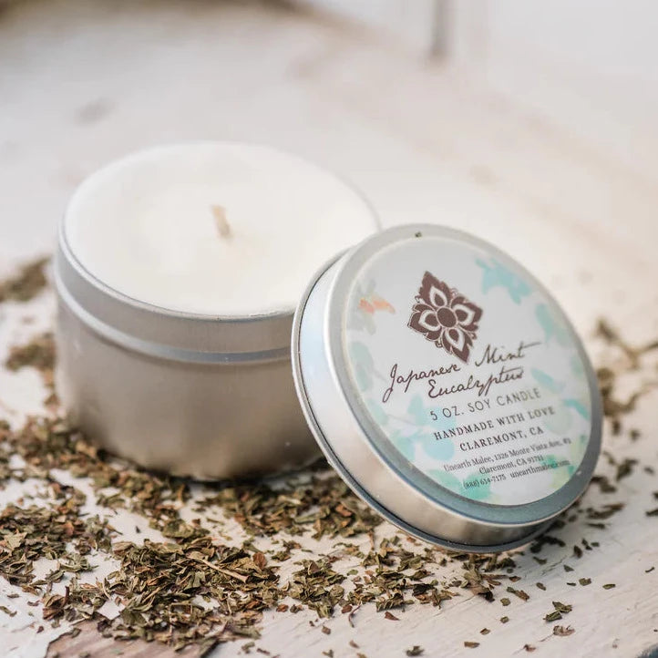 Unearth Malee | Japanese Mint Eucalyptus Travel Candle Tin