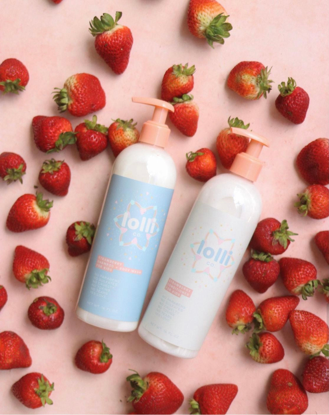 Lolli Co. Strawberry Shampoo + Conditioner for Kids | Natural + Non-Toxic