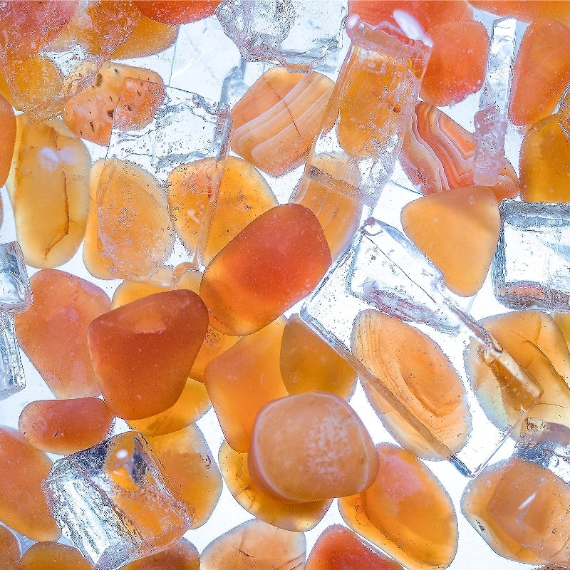 VITAJUWEL | ViA Crystal Water Bottle | PASSION w. Carnelian & Halite