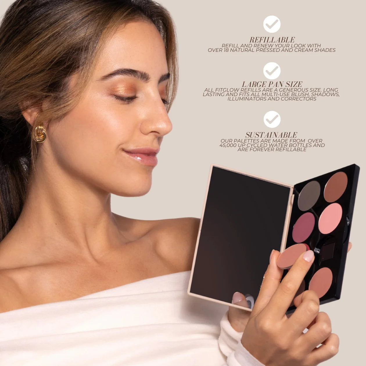 MULTI-USE CREAM LIP + CHEEK + ILLUMINATOR REFILLABLE PALETTE