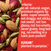 Hurraw! | Vata Lip Balm – Almond Cardamom Rose
