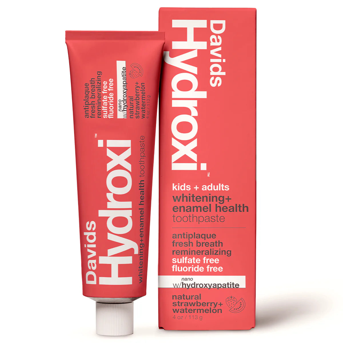 Davids | Strawberry Watermelon Hydroxi™ Whitening+Enamel Health Nano Hydroxyapatite Premium Toothpaste Kids + Adults