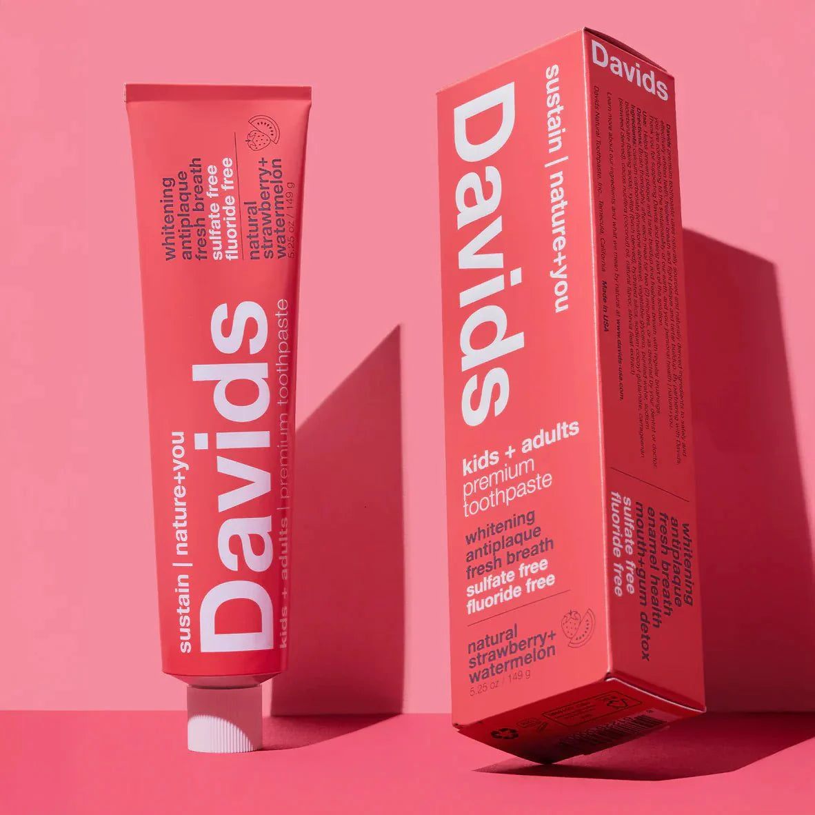 Davids | Strawberry Watermelon Premium Toothpaste | Kids + Adults