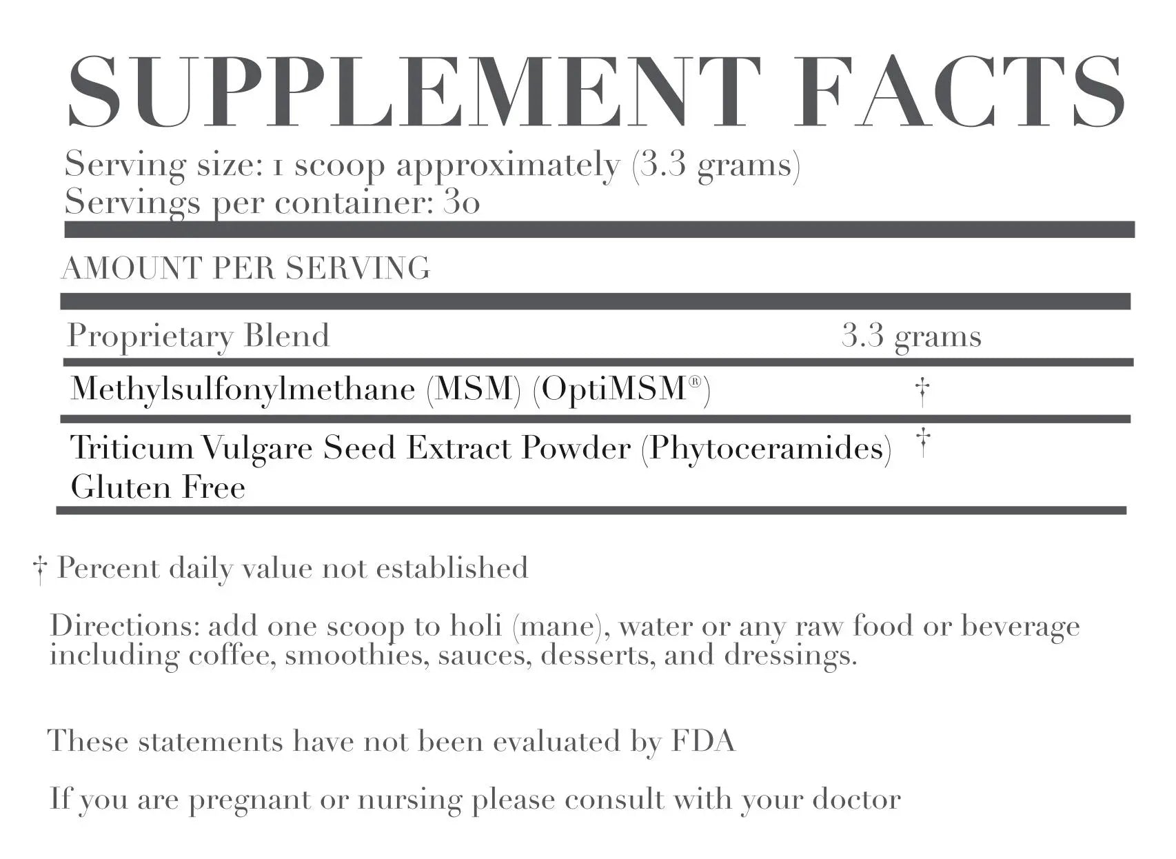 Agent Nateur | holi (Radiance) Beauty From Within, 2 Daily Combined Supplement Facts