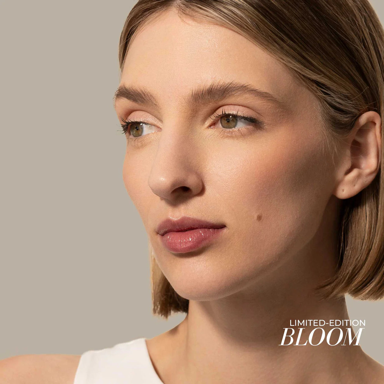Fitglow Beauty clean makeup Lip Colour Serum Bloom on model