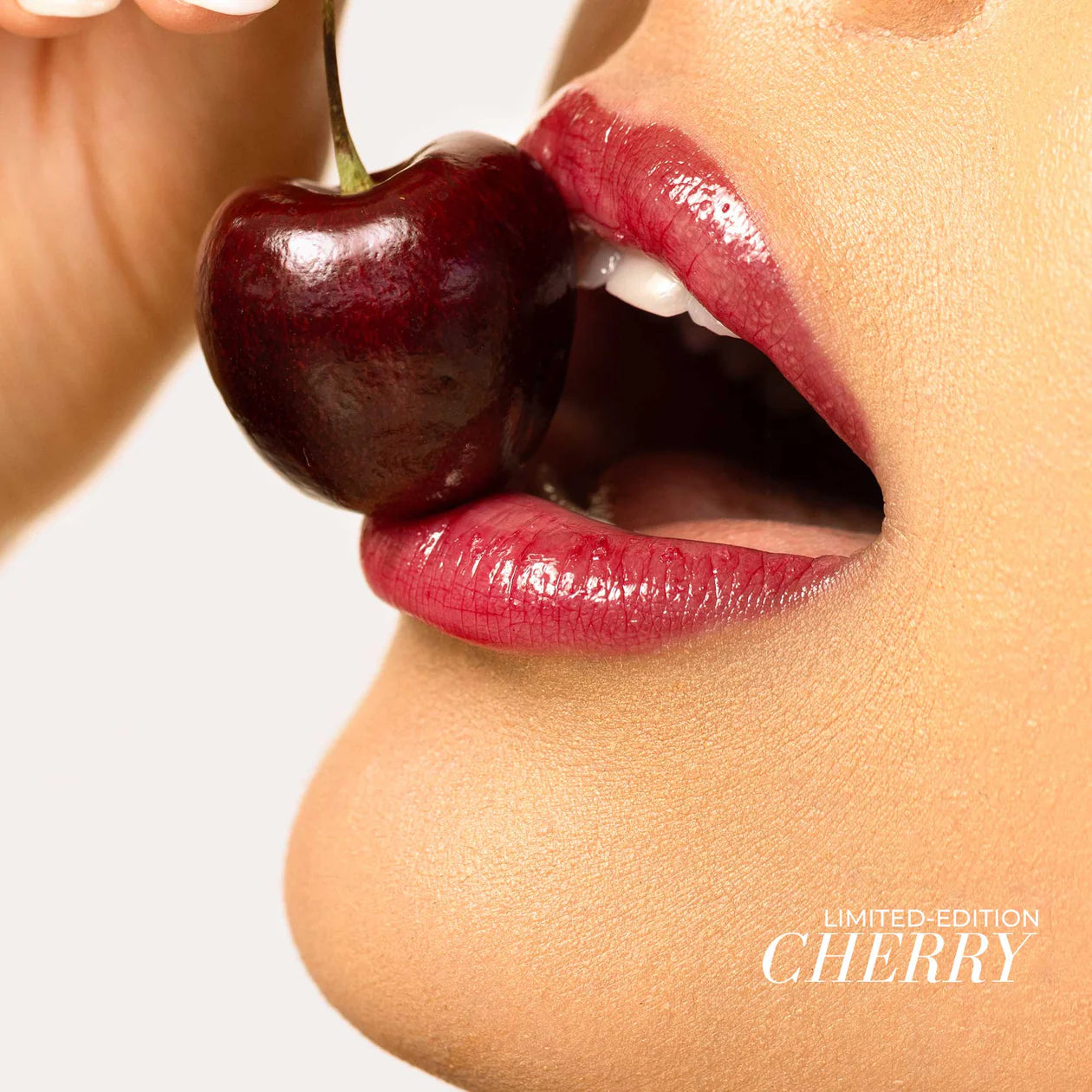 Fitglow Beauty clean makeup Lip Colour Serum Cherry on model