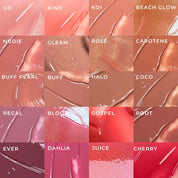 Fitglow Beauty clean makeup Lip Colour Serum shade swatches with names