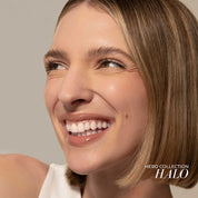 Fitglow Beauty clean makeup Lip Colour Serum Halo on model