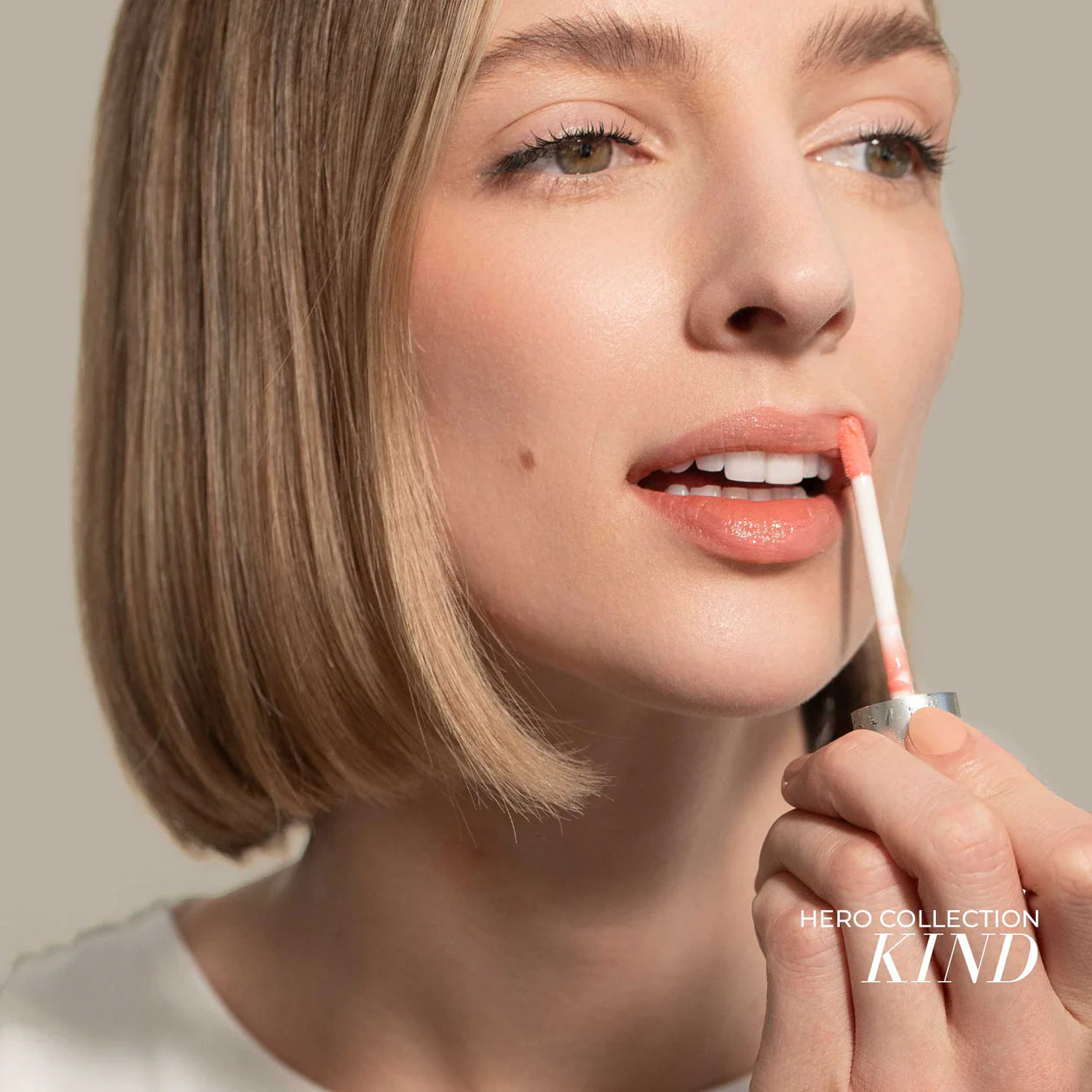 Fitglow Beauty clean makeup Lip Colour Serum Kind on model