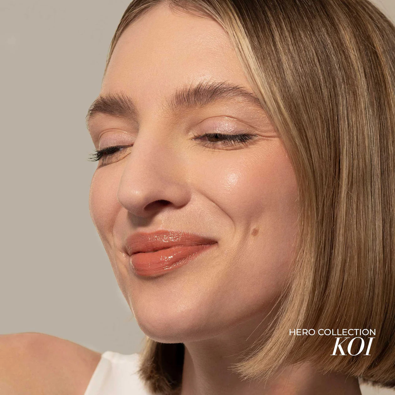 Fitglow Beauty clean makeup Lip Colour Serum Koi on model