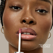 Fitglow Beauty clean makeup Lip Colour Serum Nudie on model