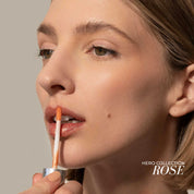 Fitglow Beauty clean makeup Lip Colour Serum Rosé on model