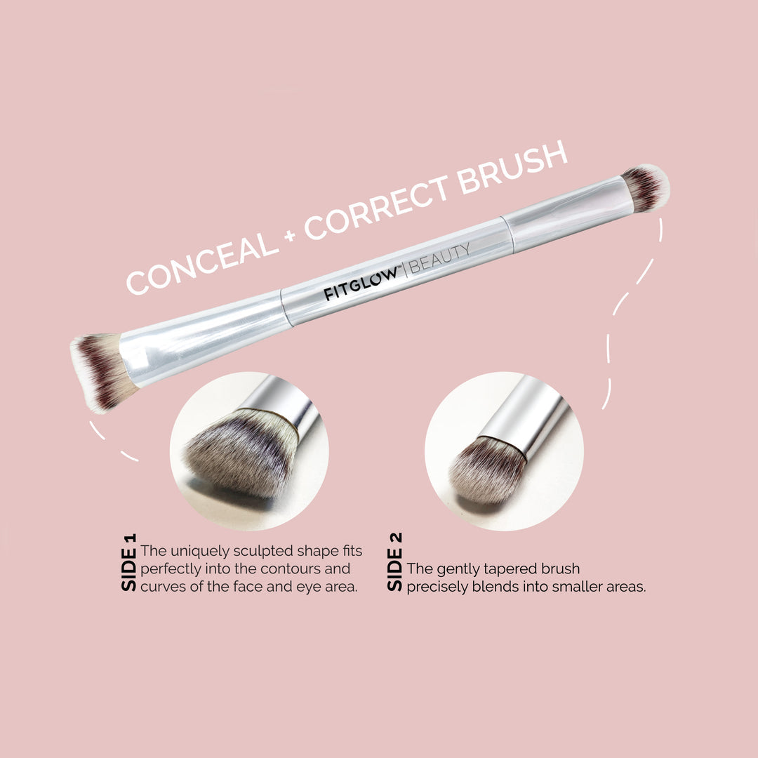 Fitglow Beauty | VEGAN TEDDY DOUBLE CONCEAL + CORRECT BRUSH