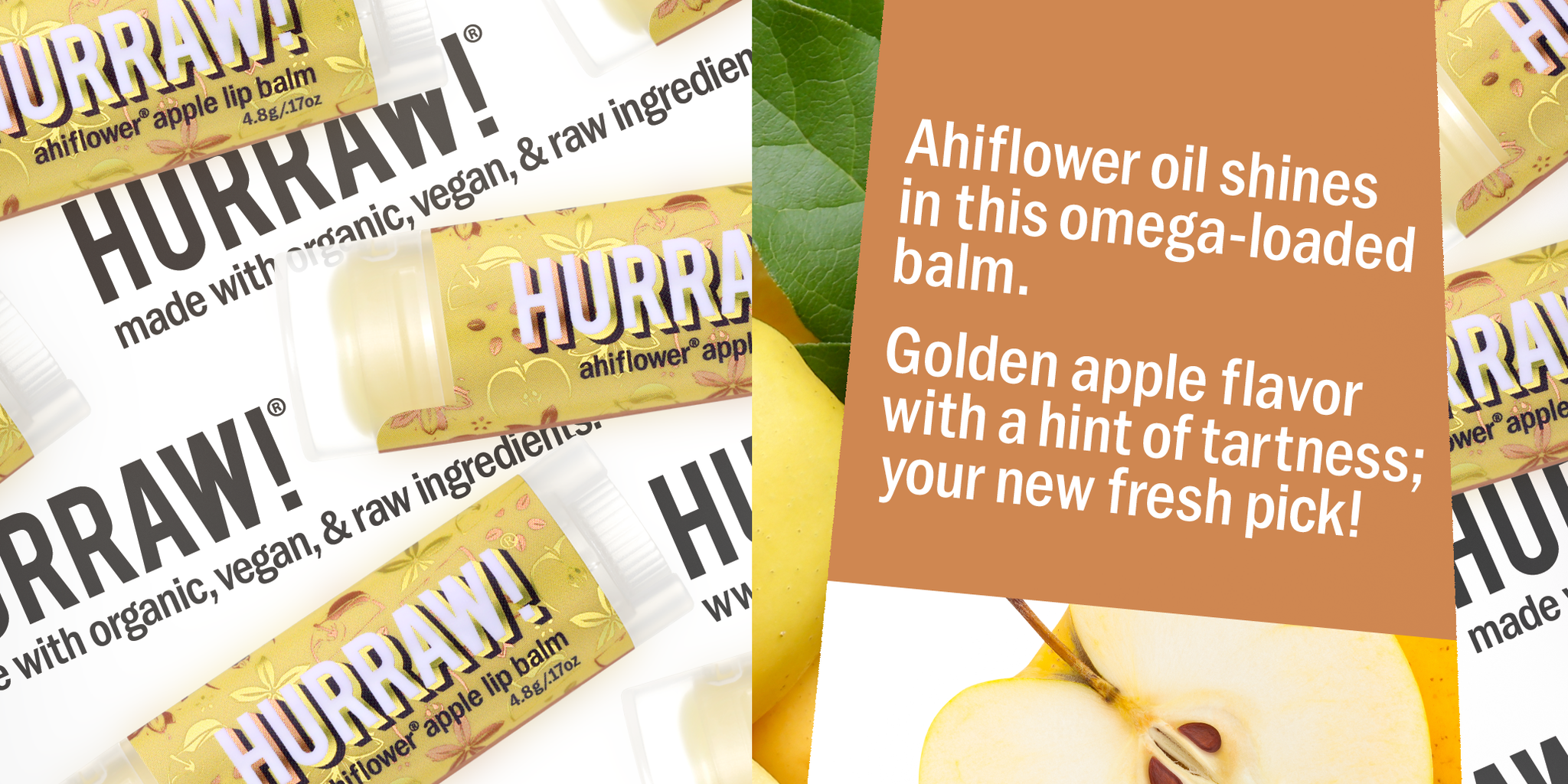Hurraw Ahiflower Apple Lip Balm | Organic, Raw + Vegan