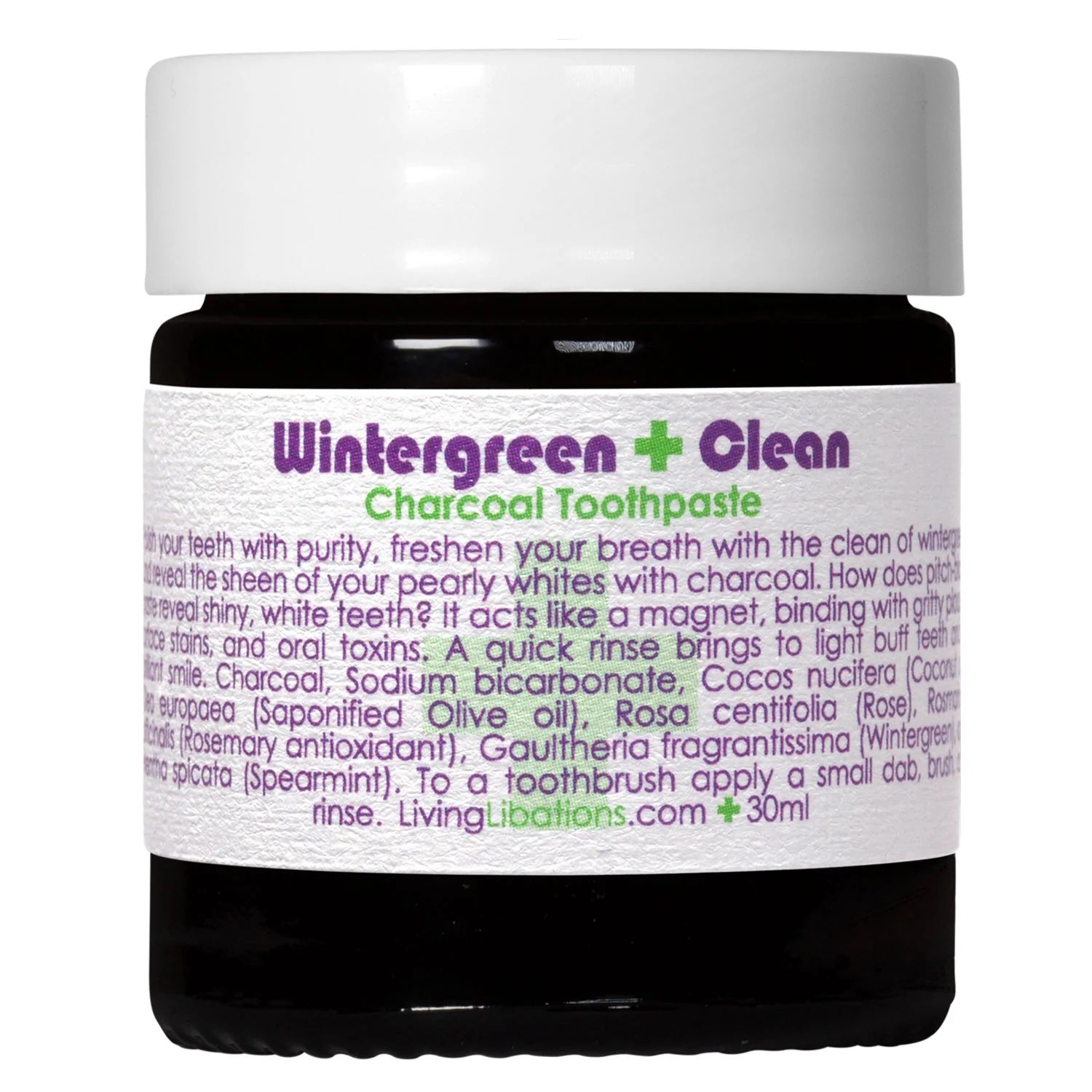 Living Libations Wintergreen Clean Charcoal Toothpaste
