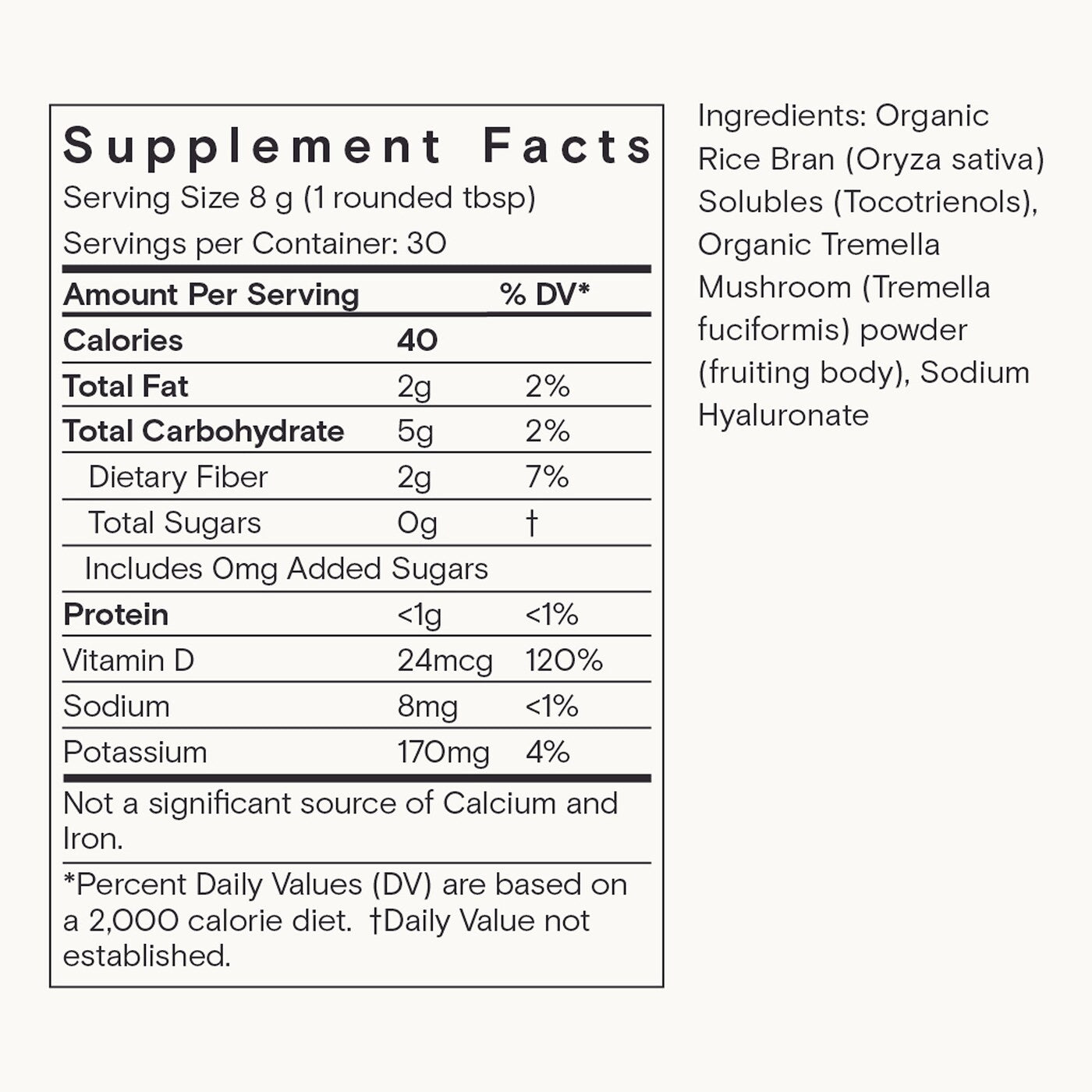 Moon Juice Collagen Protect Supplement Facts