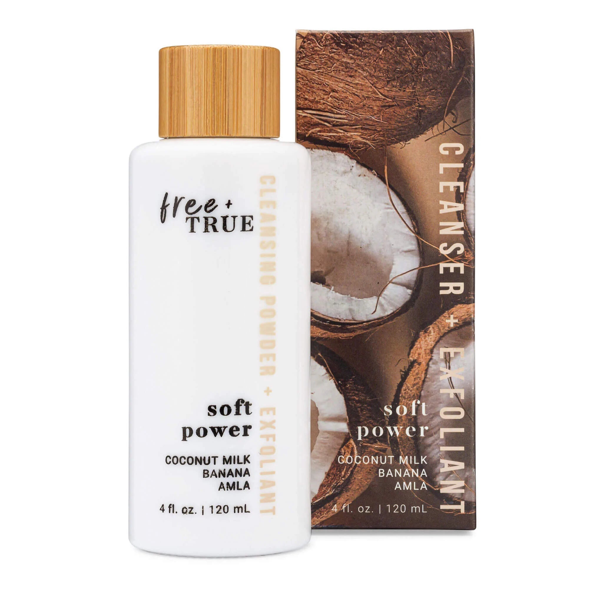 Free + True Skincare | SOFT POWER Cleansing Powder + Exfoliant