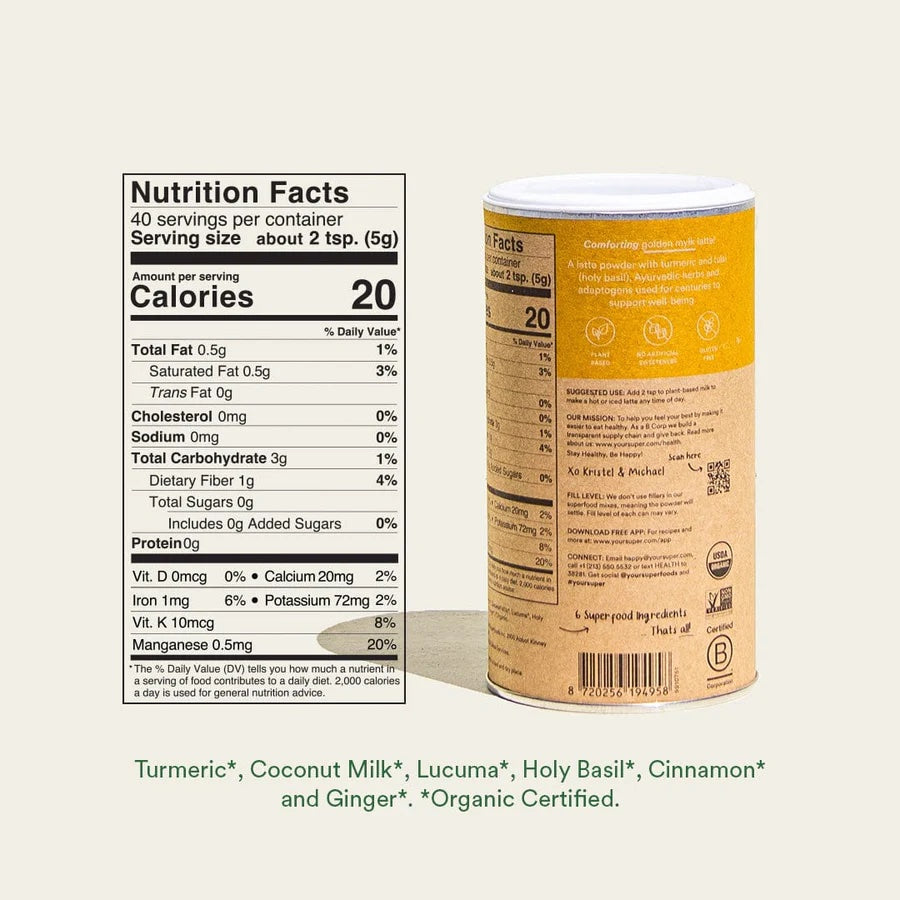 Your Superfoods Golden Mellow Mix Nutritional Facts